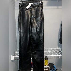 Good American Woman’s Black Faux Leather Pants